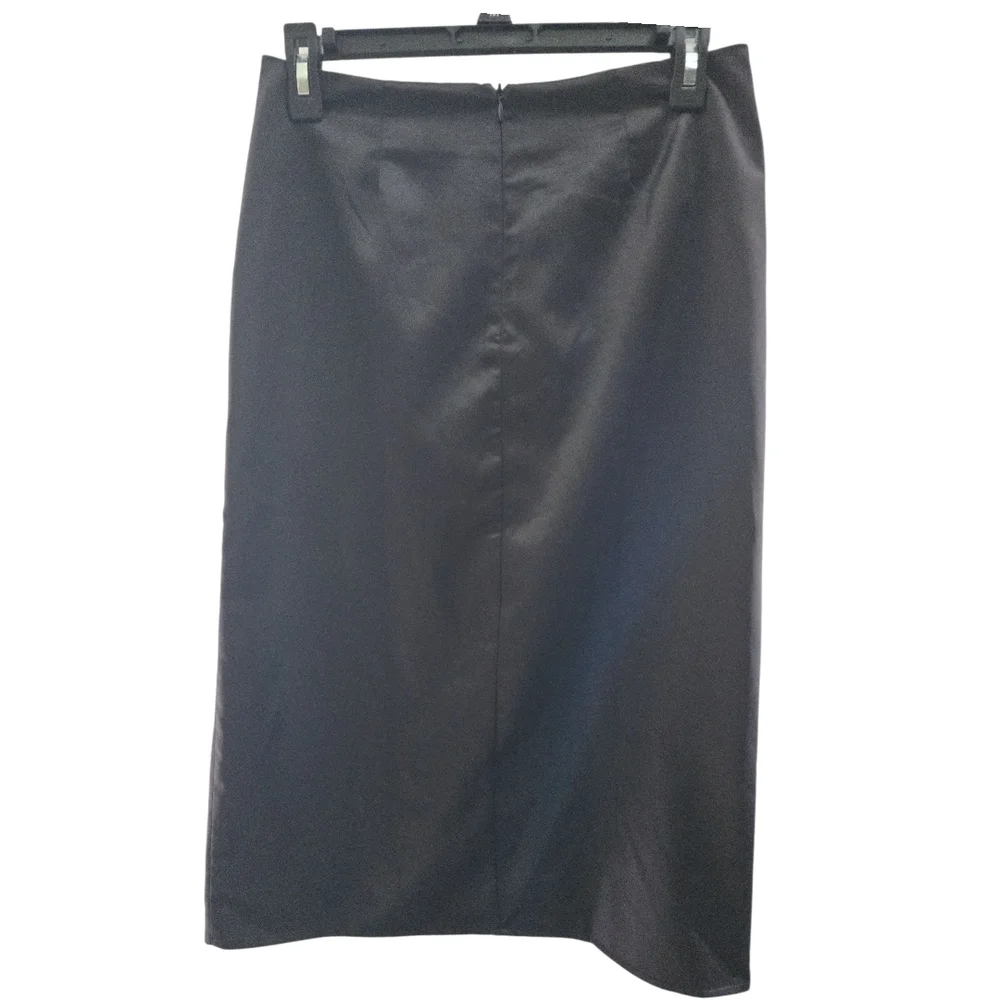 Ro & De Black Draped Pencil Skirt